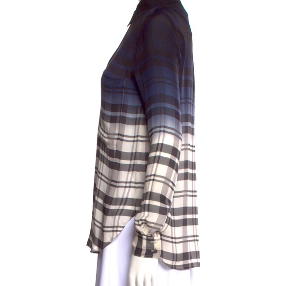 Haute Hippie 100% Silk plaid button-up top - xs - Picture 2 of 3